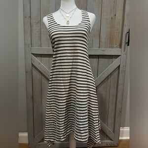 Gray/White Striped Flowy Dress Size M/L/XL